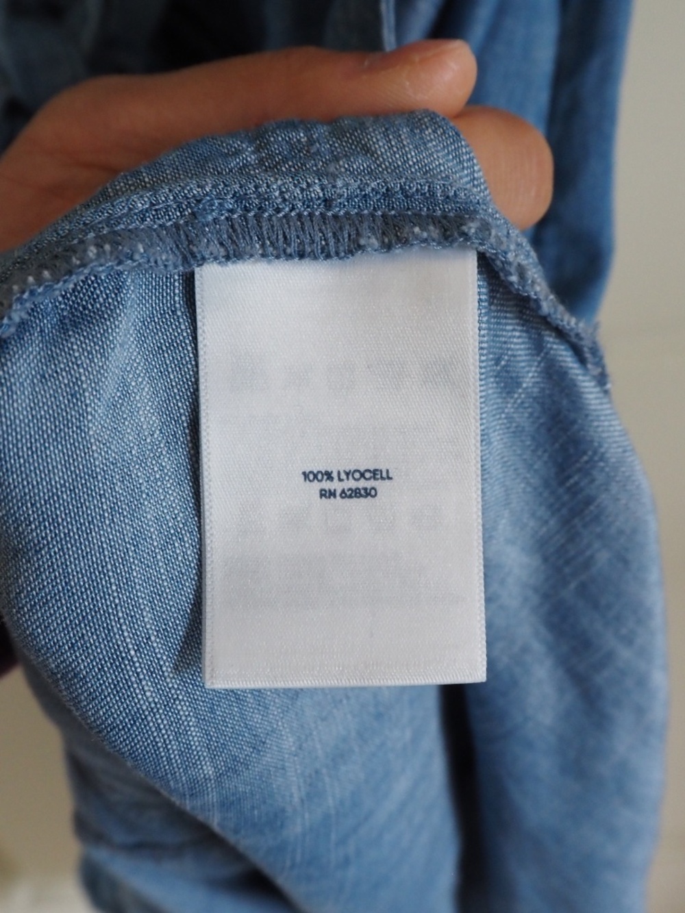 Lands' End Blue Lyocell Denim Short Sleeve Work Dress Tie Front Pockets Size S - Picture 8 of 9